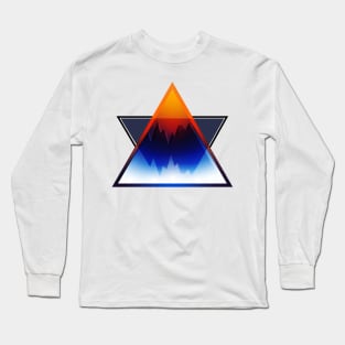 Sunset Mountain Iceberg Emblem Long Sleeve T-Shirt